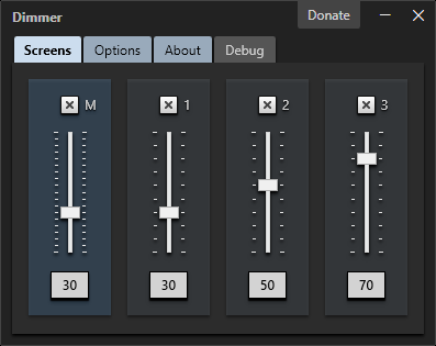 Dimmer - Adjust the of monitors, screens and displays